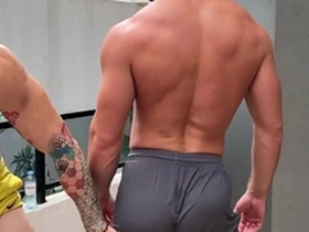 A shower after training and i bury my dick in his asshole
