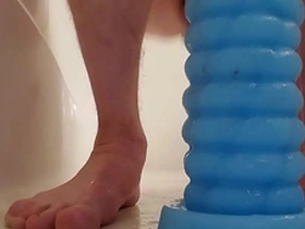 Twink takes massive toy in his ass